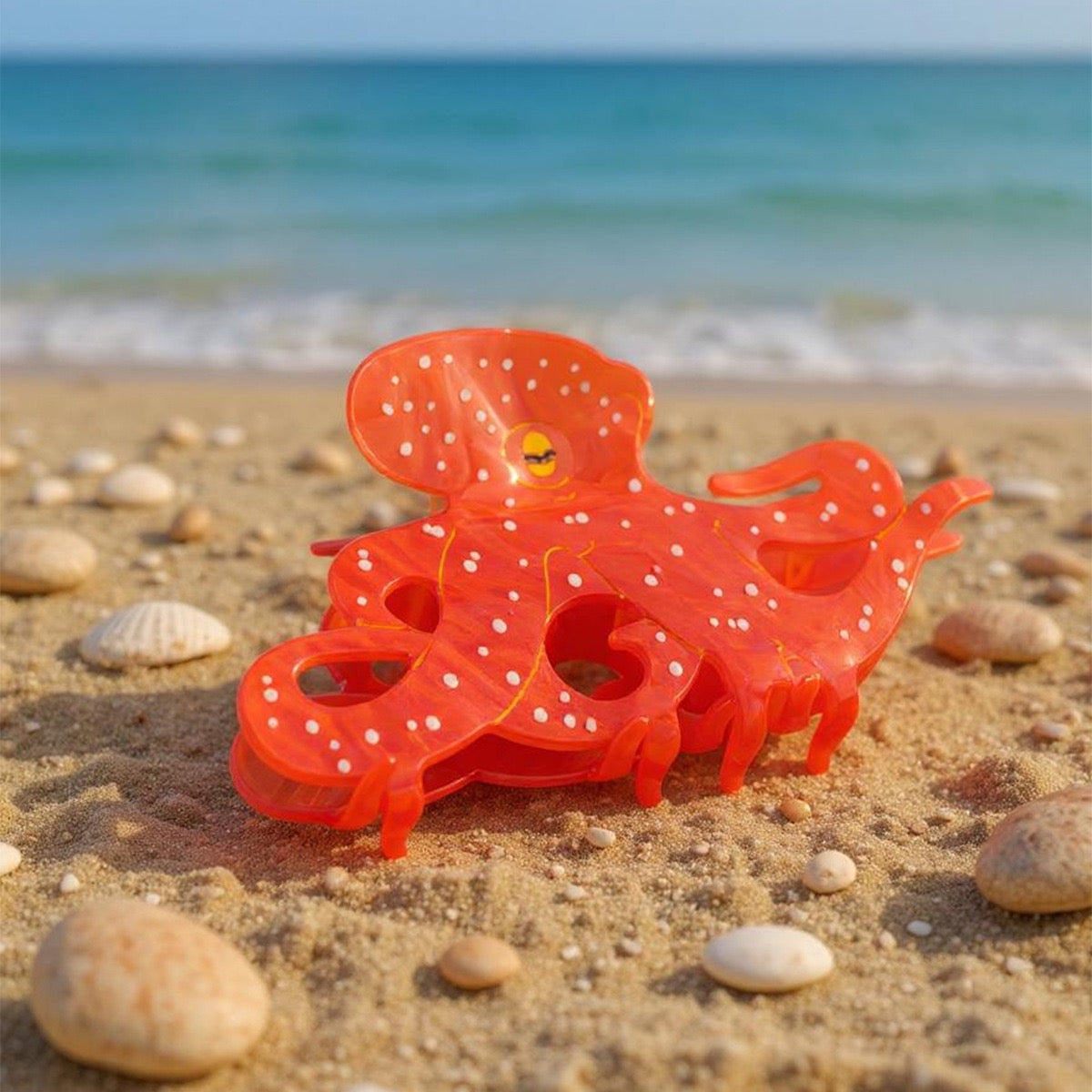 Red octopus hair claw