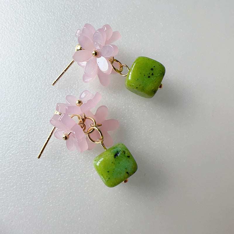 Mung bean flower earrings