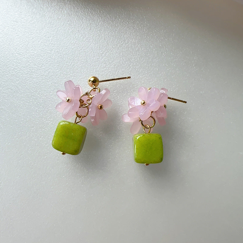 Mung bean flower earrings