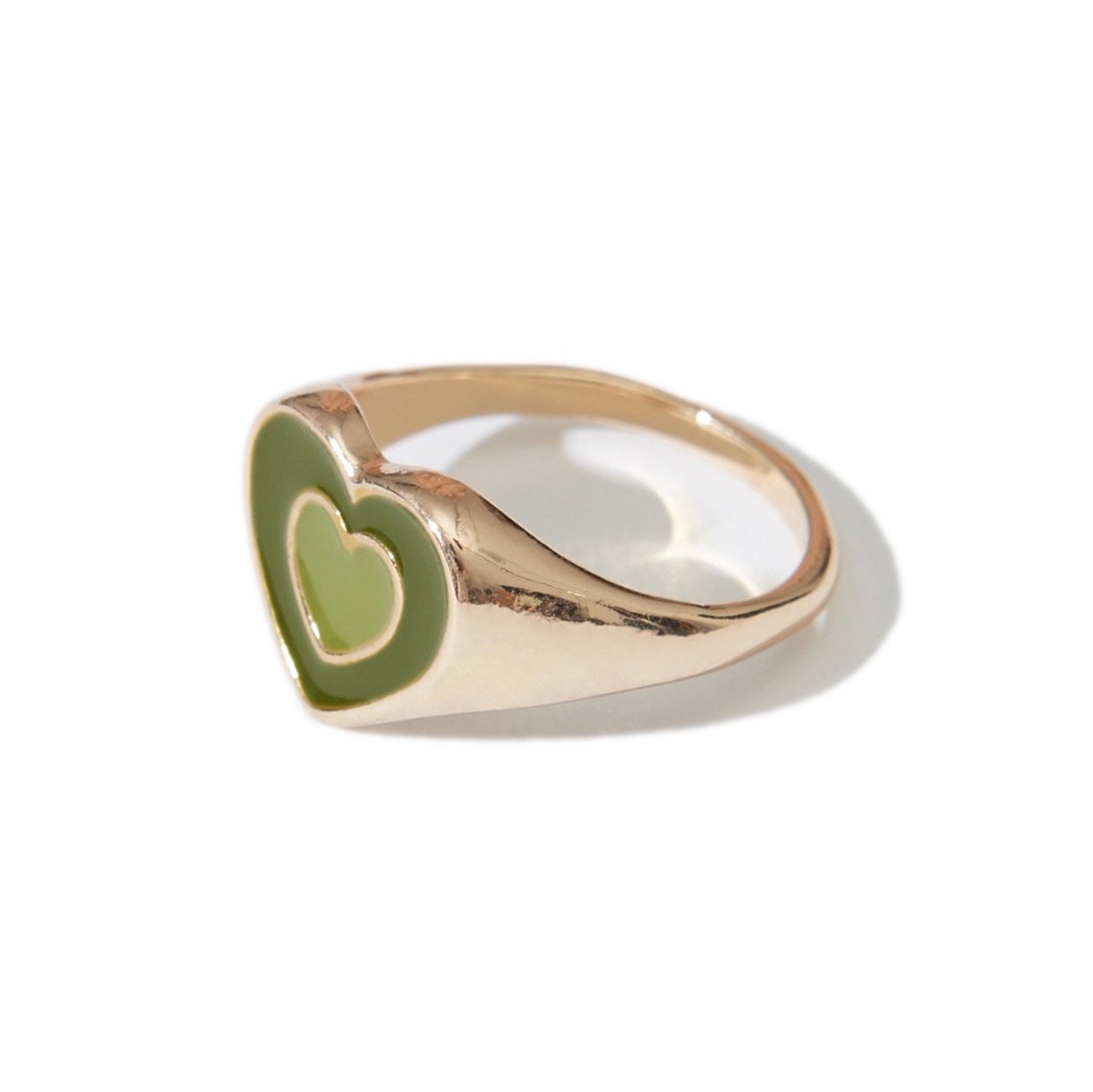 Heart Wave Ring in Matcha