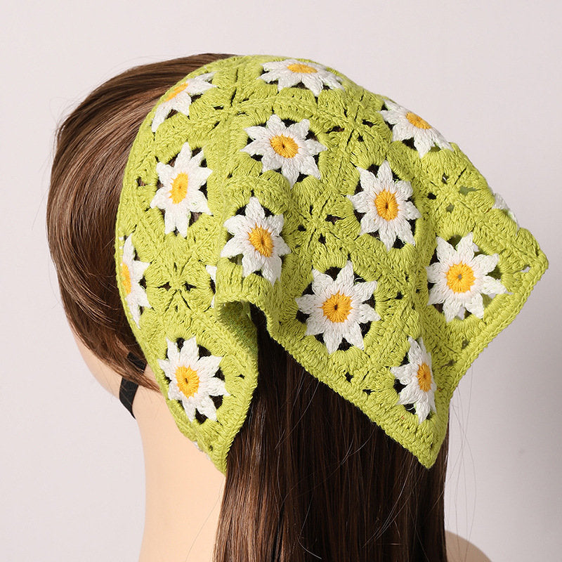 daisy head scarf with Black