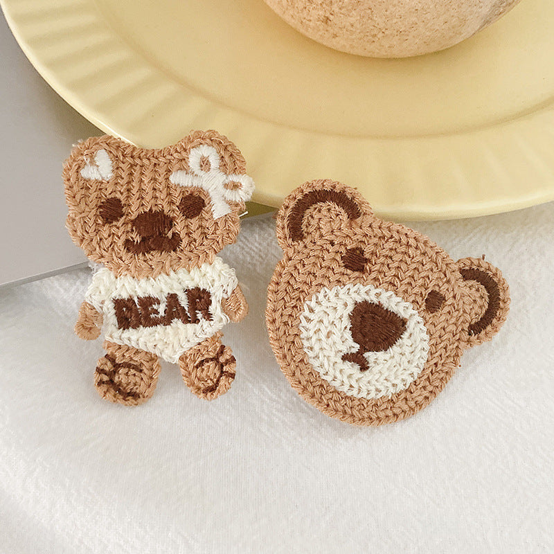 Hand-woven bear hair clips set