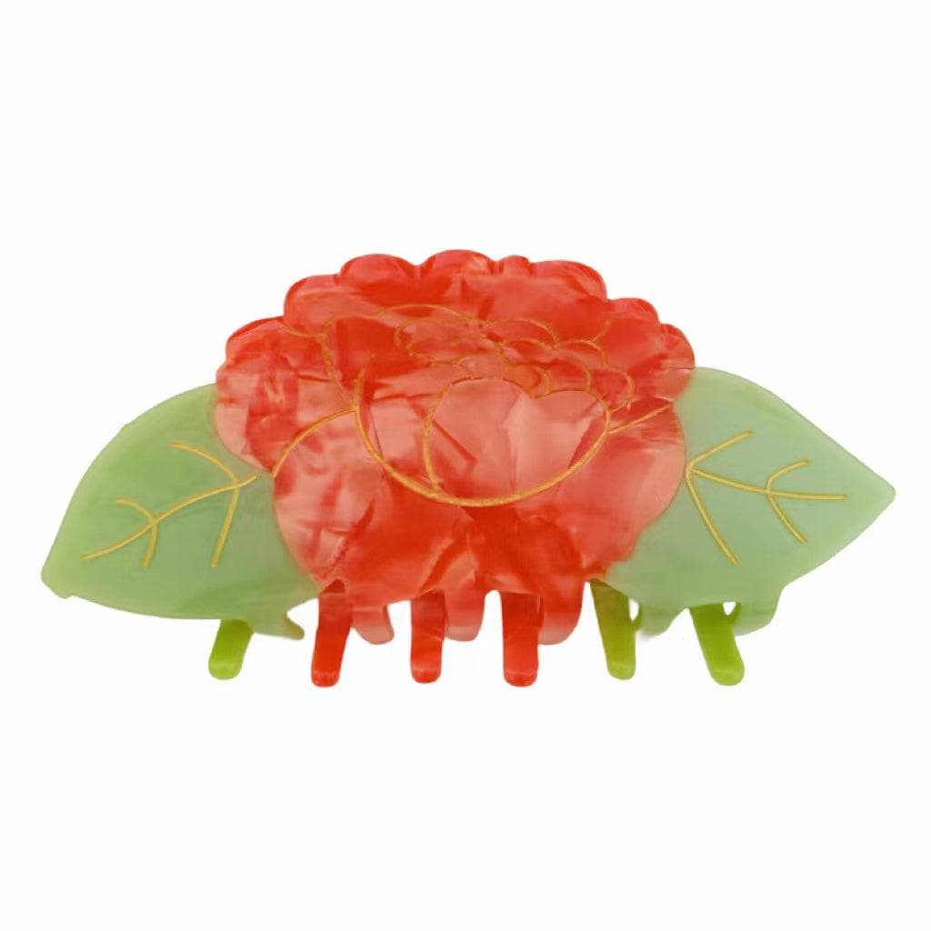 Red Peony Hair Claw