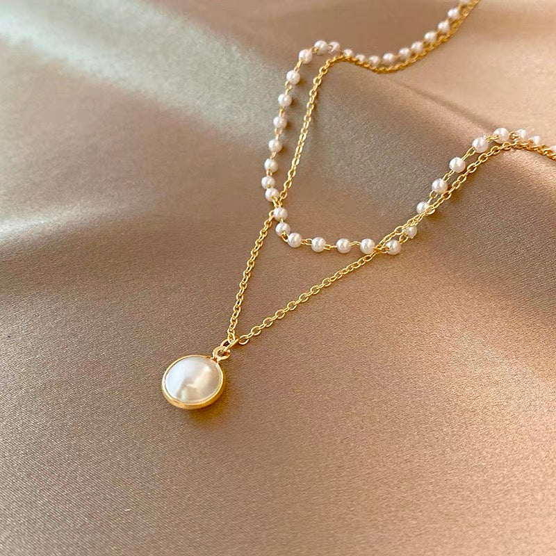 Handmade Pearl Double Necklace