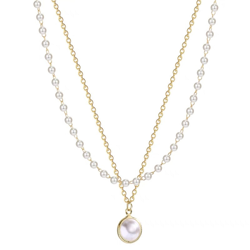 Handmade Pearl Double Necklace