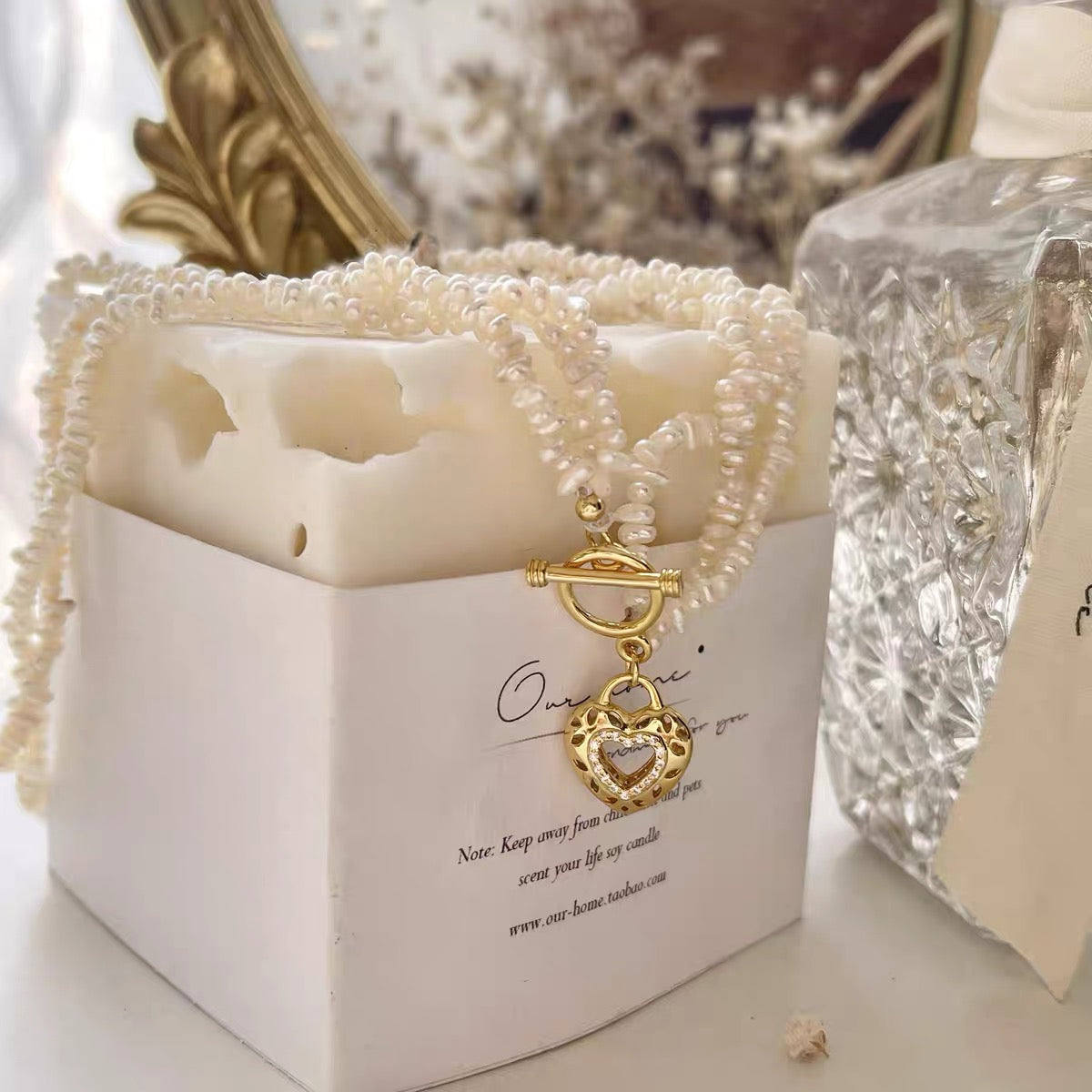 Handmade Triple Pearl Necklace