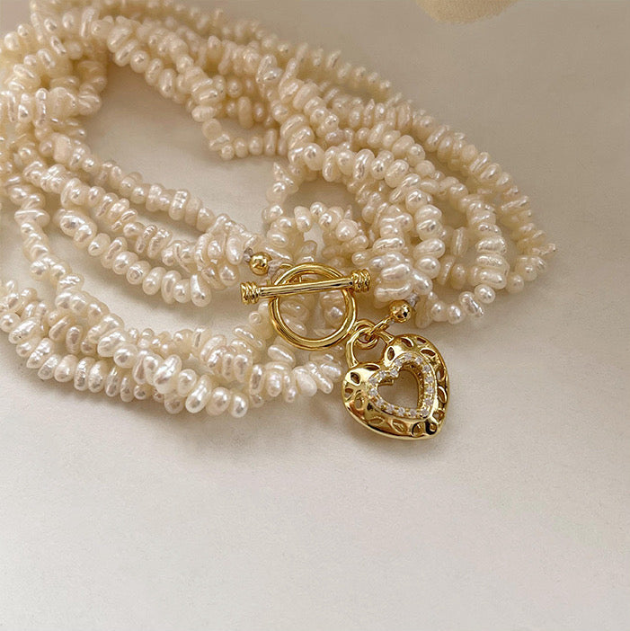 Handmade Triple Pearl Necklace