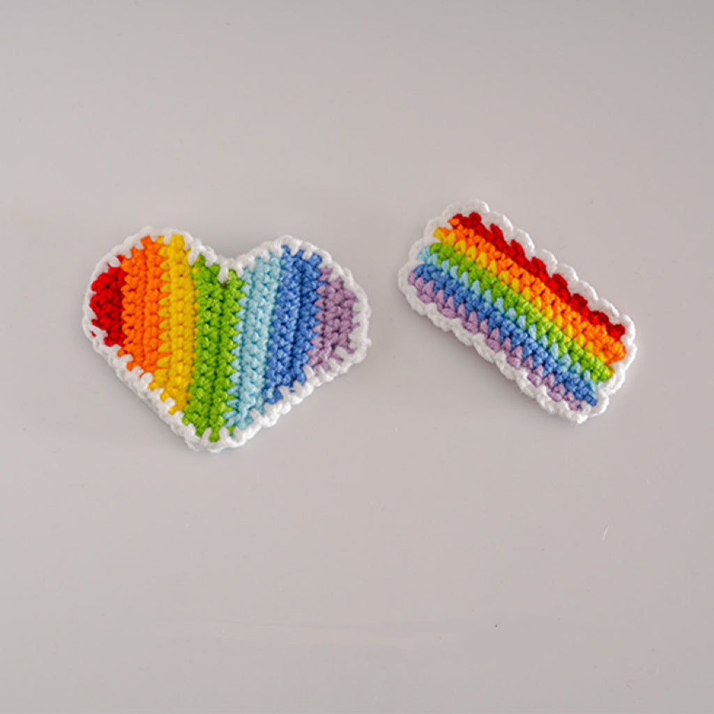 Handmade Knitted Rainbow Hair Clip Heart Hair Clip