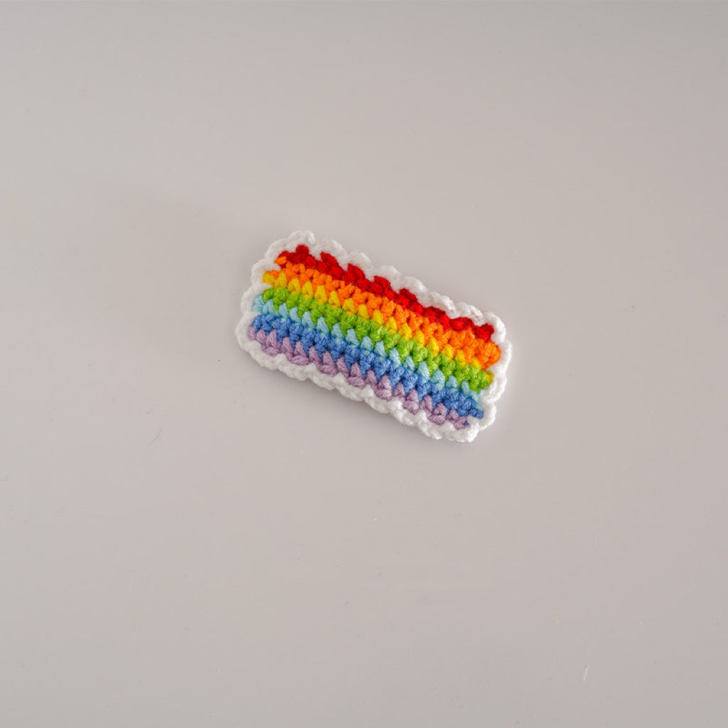 Handmade Knitted Rainbow Hair Clip Heart Hair Clip