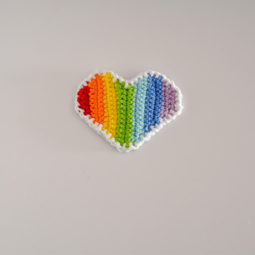 Handmade Knitted Rainbow Hair Clip Heart Hair Clip