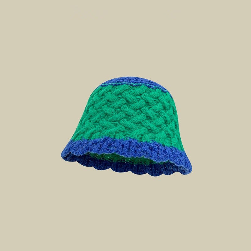 Handmade Knitted Twist Cross Pattern Fisherman Hat