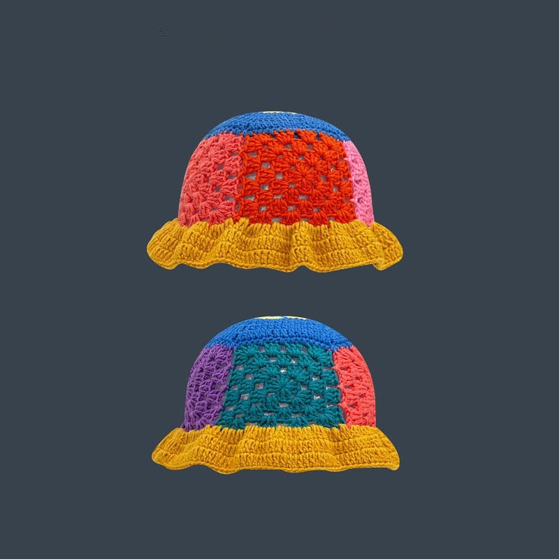 Handmade Knitted Color Matching Fisherman Hat