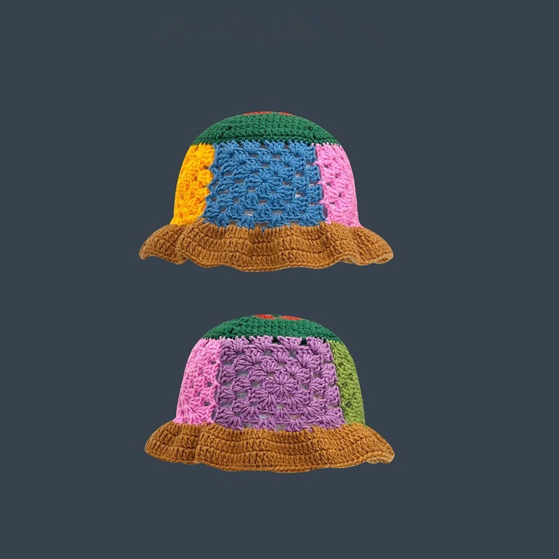 Handmade Knitted Color Matching Fisherman Hat