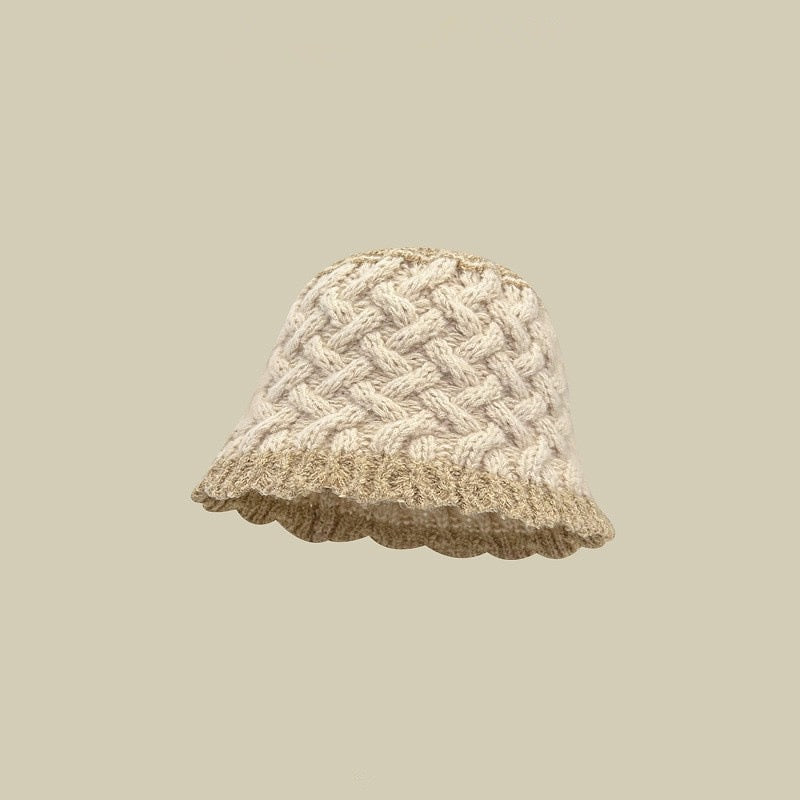 Handmade Knitted Twist Cross Pattern Fisherman Hat