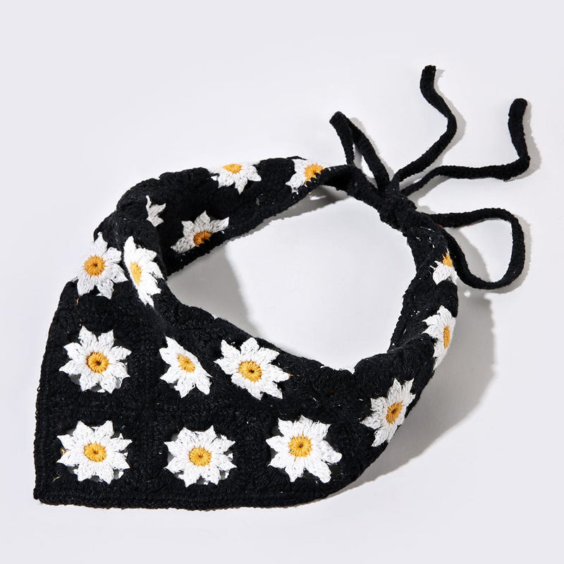 daisy head scarf with purple