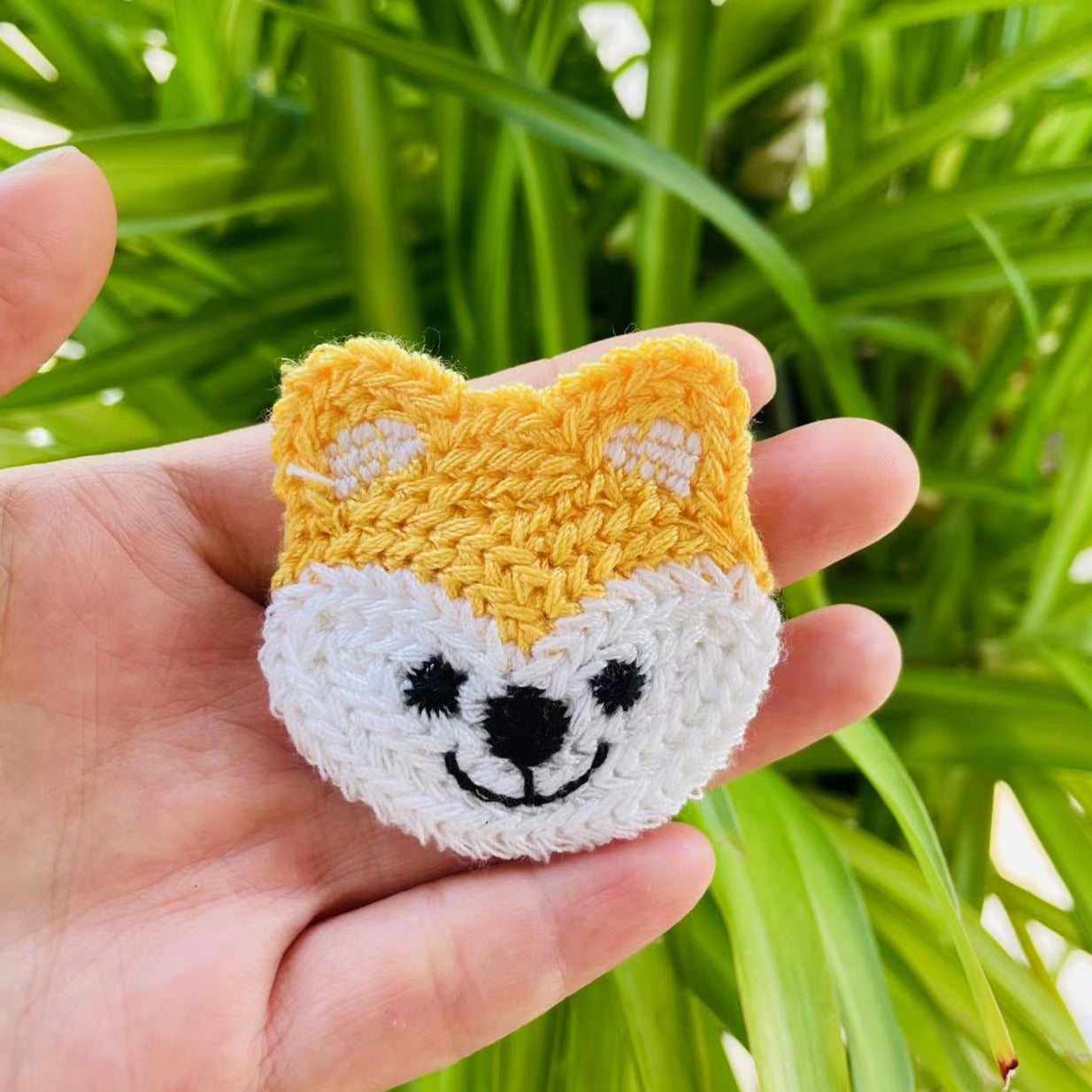 Hand-woven Shiba Inu dog clips