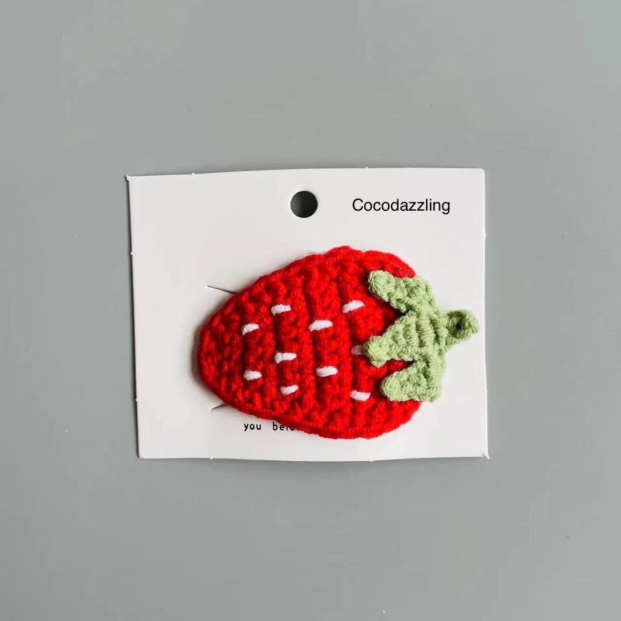 Red Strawberry Handmade Knit Hair Clip