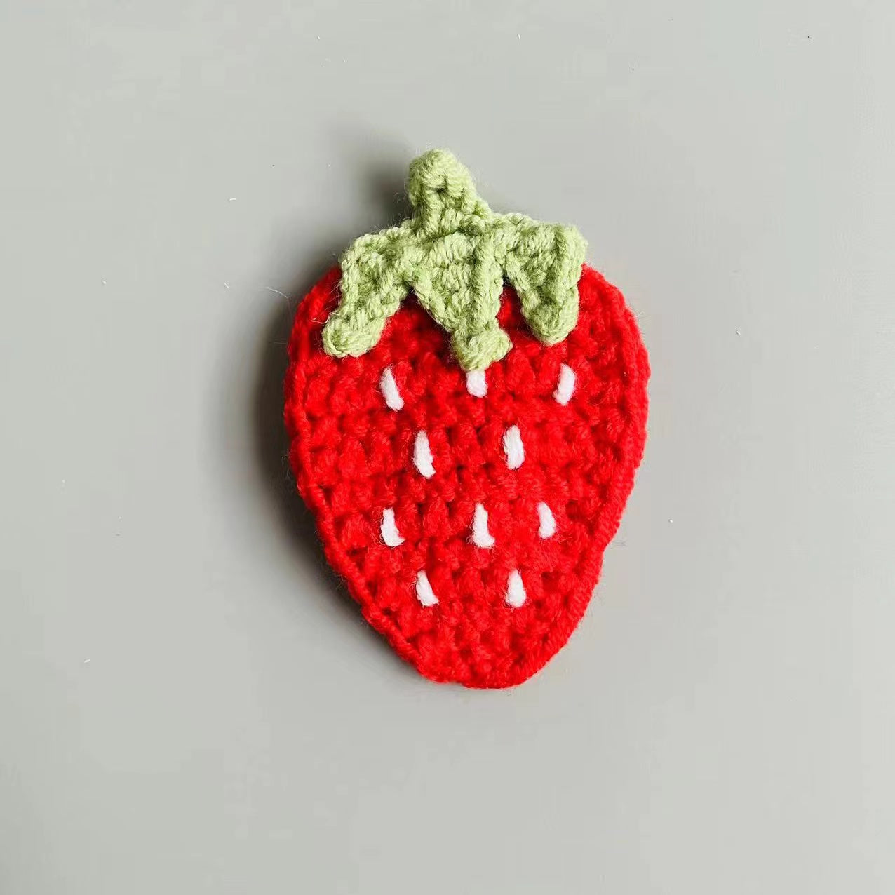 Red Strawberry Handmade Knit Hair Clip