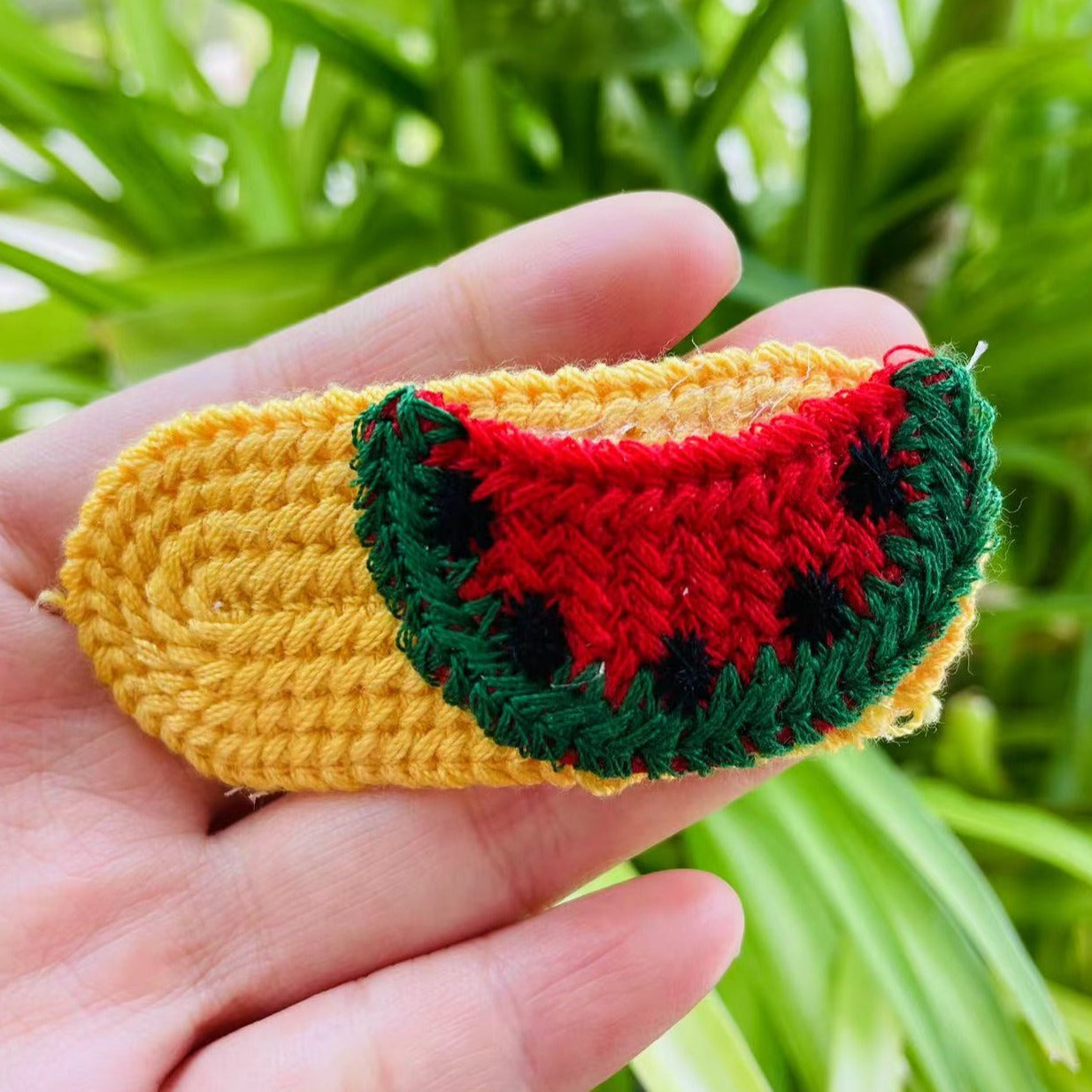 Hand-woven watermelon clips