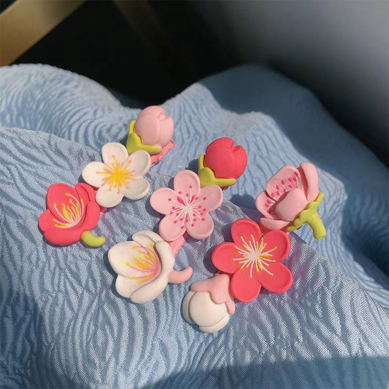 handmade peach blossom Clip